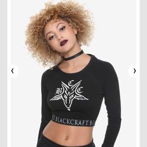 ISO 🔮 Blackcraft Baphomet Long Sleeve Crop Top